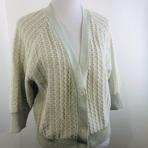 #ZZZ——ST JOHN KNIT CARDIGAN 3/4 SLEEVE SIZE M